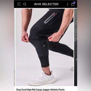 AHA Selected Stay Cool High Rib Cargo Jogger Athletic Pants